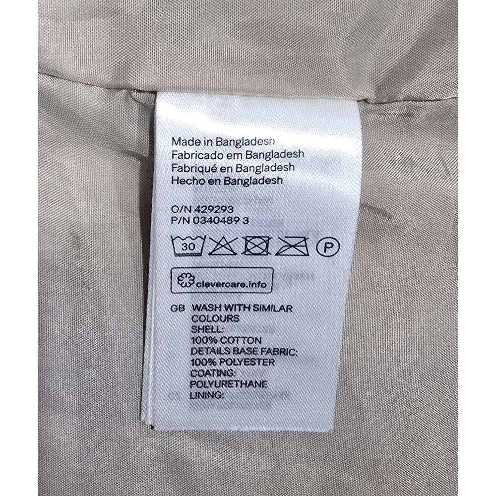 H&M Utility Jacket Faux Leather Sleeves Full Zip Workwear Pockets Polyester Sz 6 - Picture 12 of 14